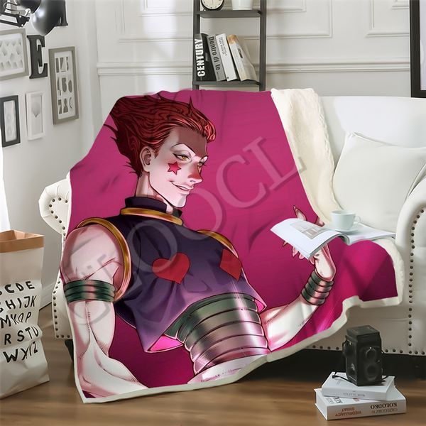 

cloocl 2020 sofa travel youth bedding japanese anime hunter x hunter 3d print double layer blankets bedspread for plush blanket sofa quilt