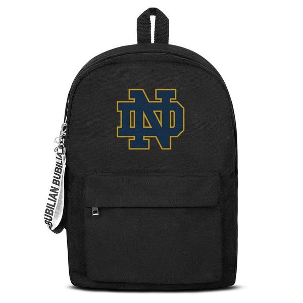 

classic notre dame fighting irish football logo canvas bookbag basic backpack reusable school student business daypack starbucks green 0