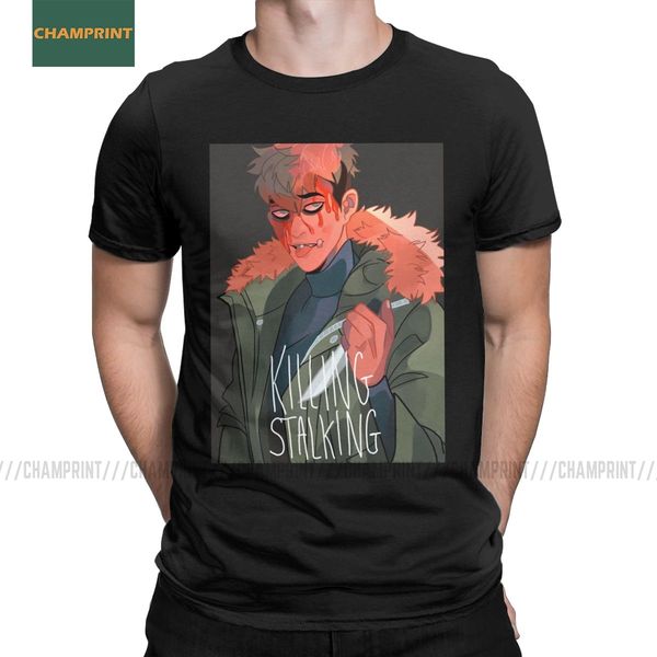 

men's sangwoo killing stalking t shirt ks yoonbum korea kogi yaoi shonen manga cotton short sleeve tees printed t-shirts