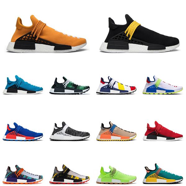 

human race blank canvas outdoor men women running shoes pharrell williams hu nerd black heart mind orange mens trainer sports sneakers