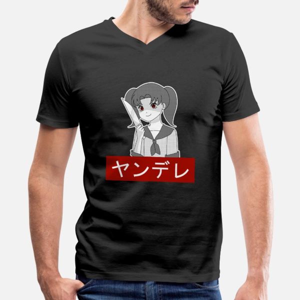 

kawaii yandere cosplay anime senpai t shirt men designs short sleeve round neck pattern fitness new fashion summer style natural shirt