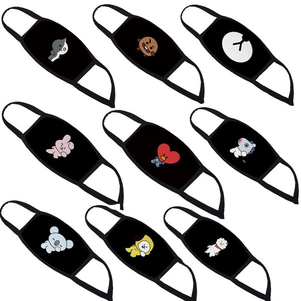 

customization 3d animation black mask color printed space cotton masks party cartoon reusable mask dustproof and smog protective mask