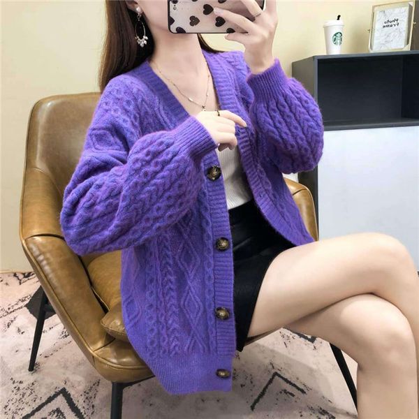 

new winter pullover sweater coat knitted button cardigansweater man solid leisure sweaters womens clothing fleece stylist sweater, White;black