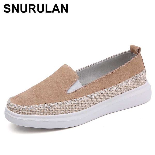 

snurulan women suede moccasins leather shoes women autumn flat shoes handmade soft for fashion casual moccasins, Black