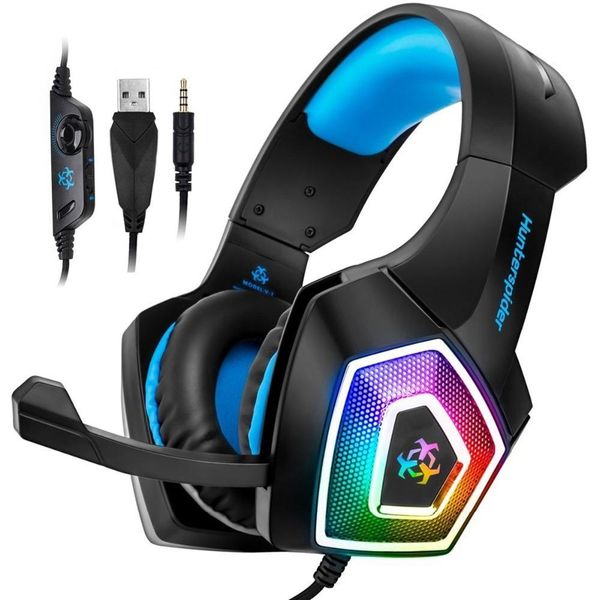 

cgjxshunterspider v1 stereo gaming headset casque surround sound over -ear headphones with mic led light for ps4 xbox one pc t6190617