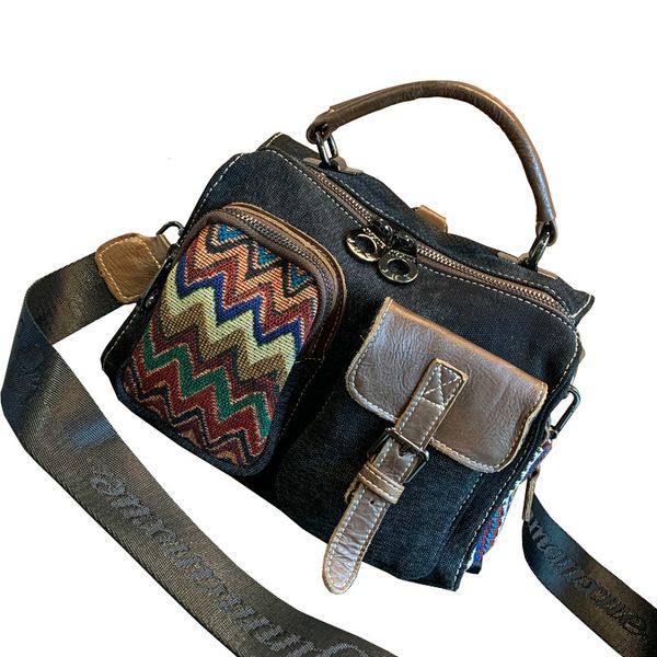 

retro ethnic wind hit color crossbody bags for women 2020 fashion new multi-purpose handbag denim shoulder bag small bag tide