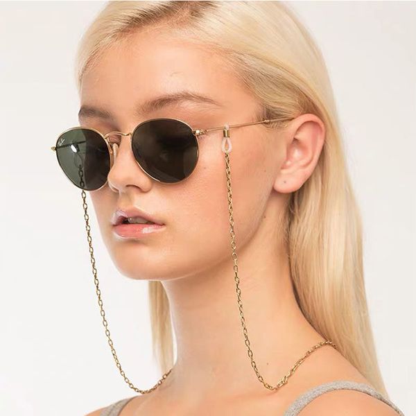 

2020 trendy women metal gold glasses chain spectacles chain holder cord lanyard necklace reading glasses eyewear accessory, Silver
