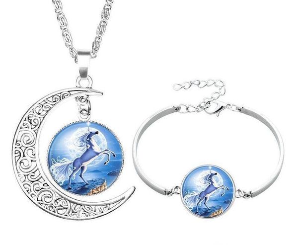 

glass gemstone bracelet moon unicorn time silver styles cabochon 12 set sets necklace jewelry bdehome ydlbg
