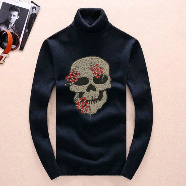 

new men's sweaters, round neck pullover winter sweaters, fashionable knitted slim pullovers, men's casual high neck long sleeves, White;black