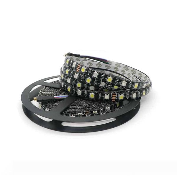 

edison2011 5050 black pcb rgbw led strip ip65 waterproof rgb + whit dc 12v 300 leds 60 leds m dhl