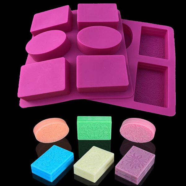 

6 cavity washable tools home bathroom craft making kids soap mold rectangle oval