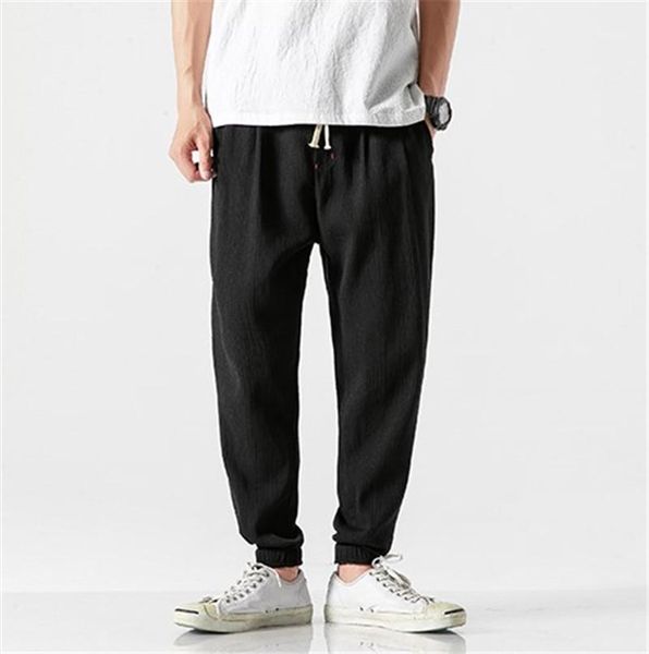 

street style long pants loose drawstring pants with pockets mens designer solid color pencil pants casual mid waist, Black