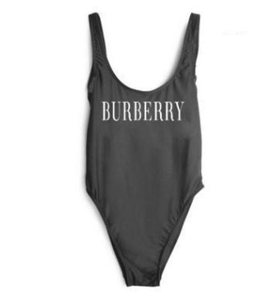 

printed swimwear bikinis women female clothes double b one piece tank sleeveless bikinis letters, White;black
