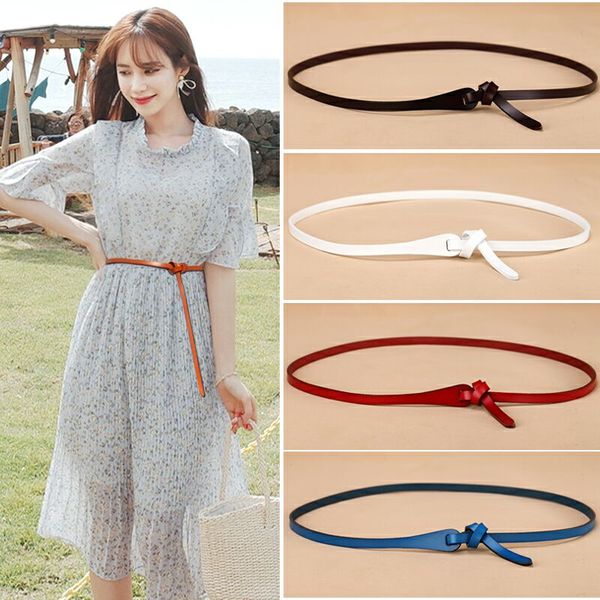 

lady fashion dress belt genuine leather knot weave belt women slim, Black;brown