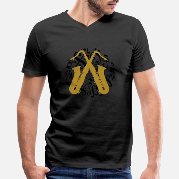 

crossed golden saxophones saxophones t shirt men printing cotton o-neck basic solid sunlight casual summer pictures shirt
