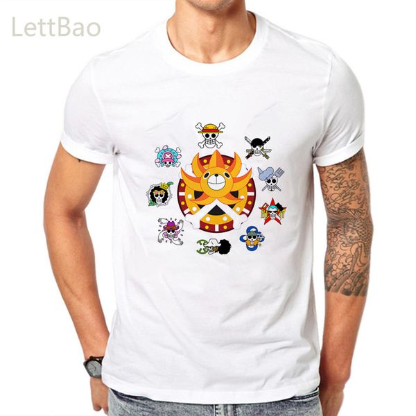 

the strawhat pirates one piece t shirt men t-shirt luffy japanese anime printed tshirt harajuku clothing short sleeve tee