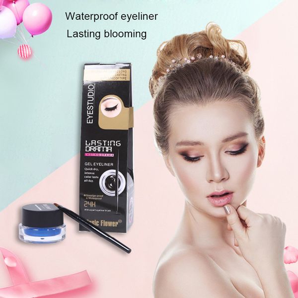 

eyeliner waterproof gel cosmetic eye liner with brush 24 hours long-lasting makeup tool cnt 66