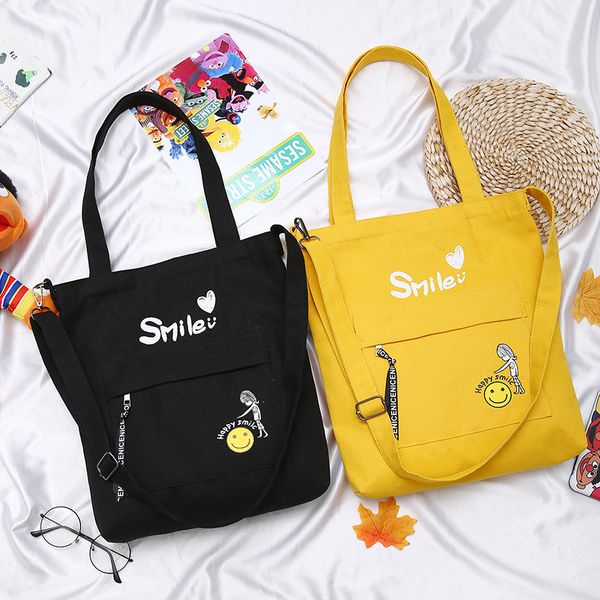 

2020 ladies handbags letter print cloth canvas tote bag cotton shopping travel women eco reusable shoulder shopper bags bolsas d