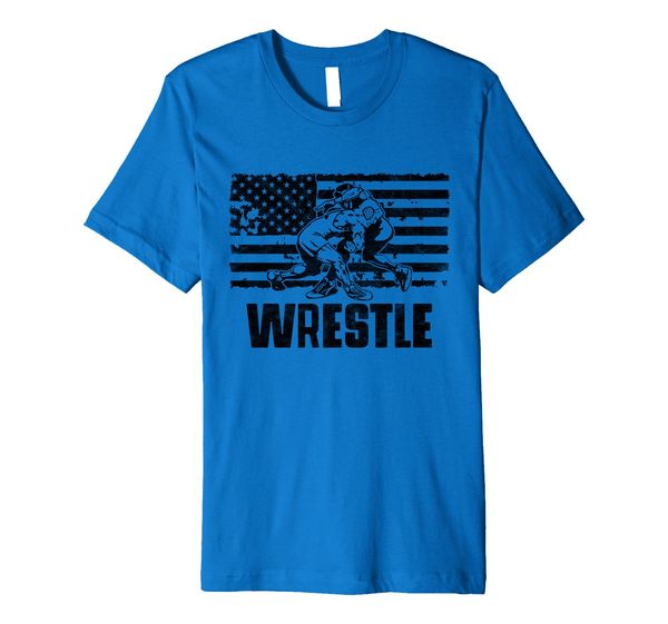 

2019 design 2019 shipping wrestling american flag retro wrestler graphic t-shirt 2019 round neck man