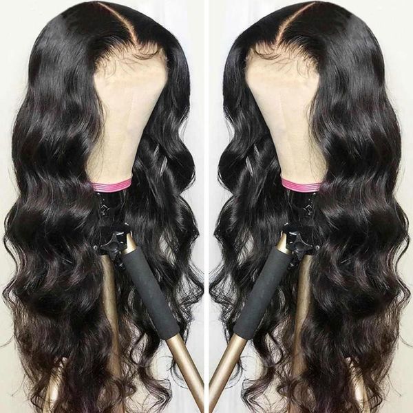 

lace wigs 180 density body wave front wig hd transparent frontal wavy human hair remy t part brazilian, Black;brown