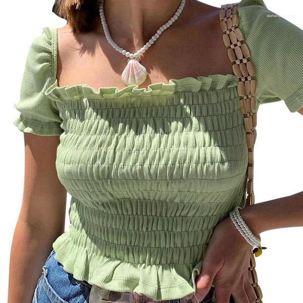 

casual clothing square neck tees solid color womens designer t shirt kylie jenner style womens dayly crop ladies short sleeve, White