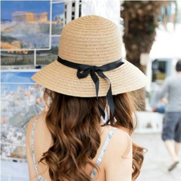 

мода красивых взрослых крышка bow солома лето пляж девушка cahat sun шляпа для женщин кентуков котелке wwla, Blue;gray