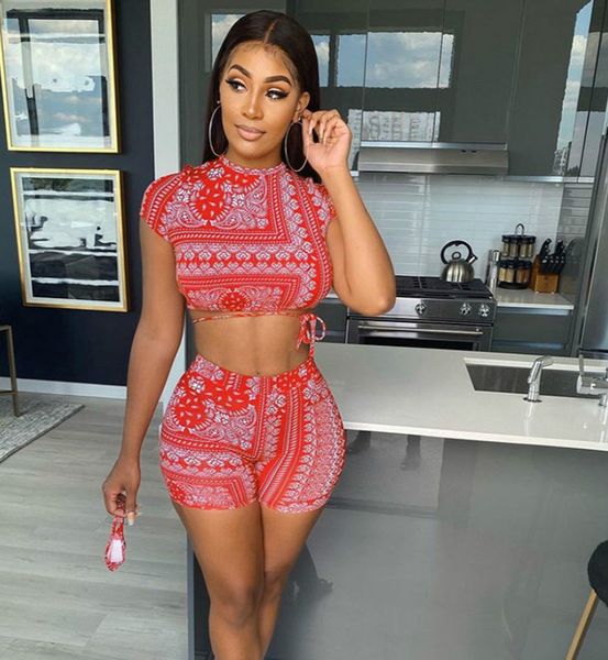 

womens fashion two pieces shorts cashew flowers pattern cropped & shorts cross straps dresses trendy womens outfits, White