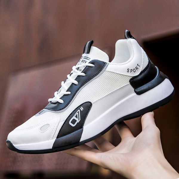 

bigfirse men's casual shoes fashion thick bottom man fashion sneakers hard-wearing zapatillas hombre 2020 sneaker for men basic, Black