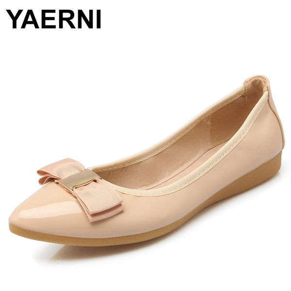 

yaerni new womens ballet flats pointed toe slip on shoes woman loafers solid foldable boat shoes zapatos mujer e716, Black