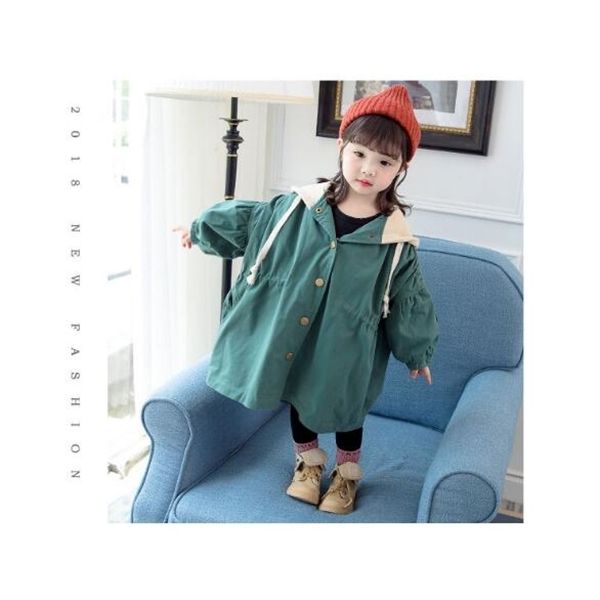 

a long coat for children in the 2019 new korean girl's coat 0926, Red;yellow
