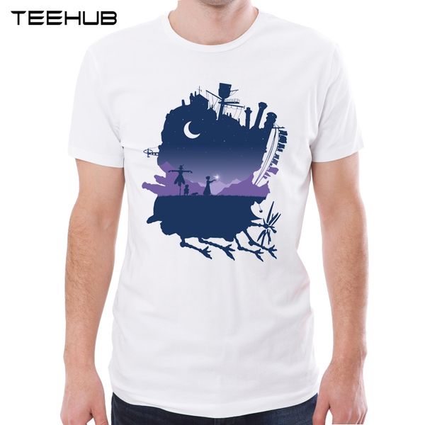 

teehub new arrival 2019 men fashion sophie and calcifer printed t-shirt short sleeve tee hipster cool design