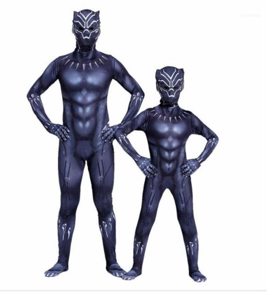 

and children apparel black panther cosplay theme costume avengers halloween leotards adult, Black;red