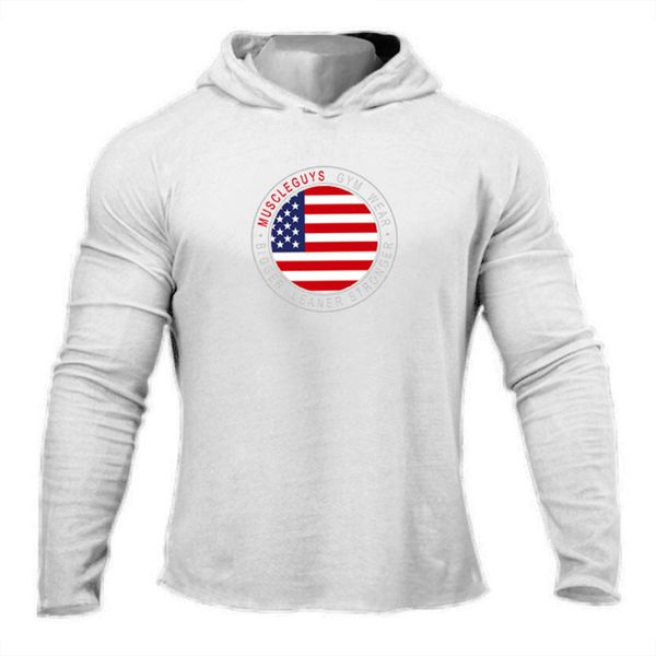 

autumn gym clothing mens running long sleeve t-shirts with hoody bodybuilding fitness workout tracksuit male silm fit hoodies, Black;blue