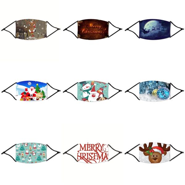 

leopard print face christmas mask anti dust mouth muffle washable reusable leopard face christmas masks without filter pad cca12239 60pcs#37, Black