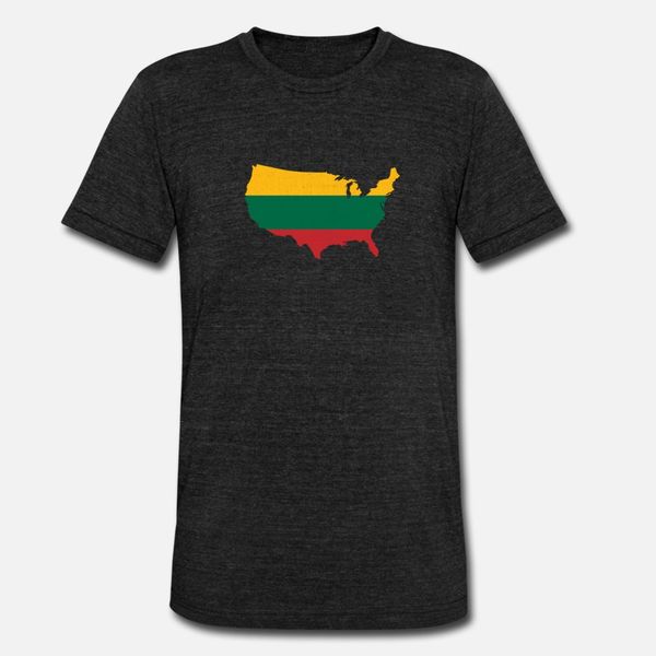 

usa map with lithuania flag lithuanian american t shirt men customize short sleeve round neck natural anti-wrinkle spring autumn