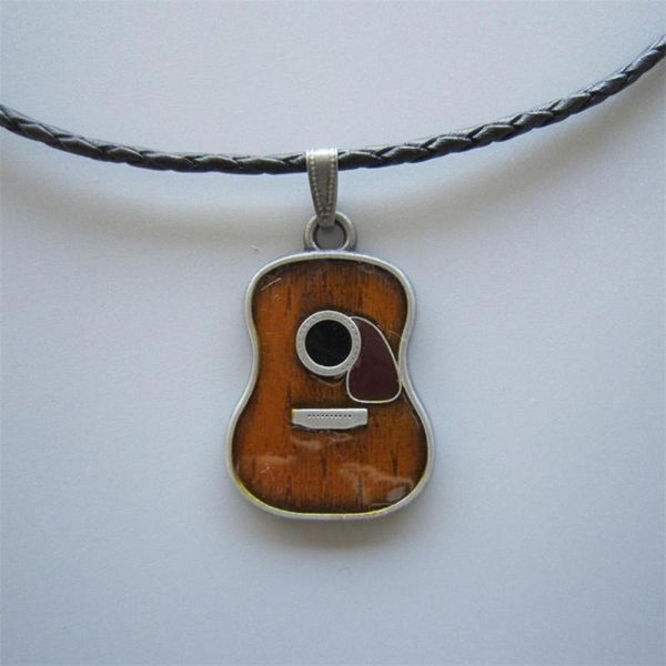 

new guitar music metal charm pendant leather necklace also stock in us, Blue;purple