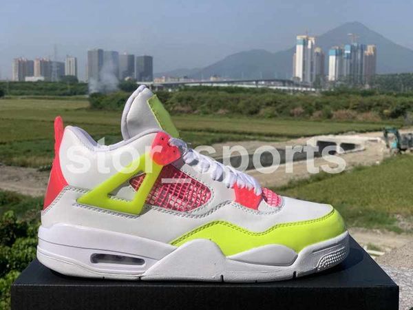 

2020 new 4 gs lemon venom women basketball shoes 4s white/lemon venom-pink blast designer sneakers eur 36-40