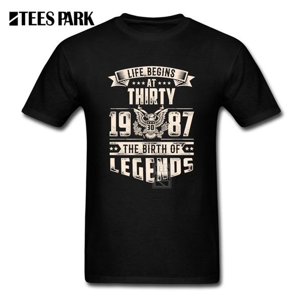 

life begins at thirty legends 1987 t-shirt born in 1987 tee 30 years old gift 30th birthday tee shirt father's day tee men