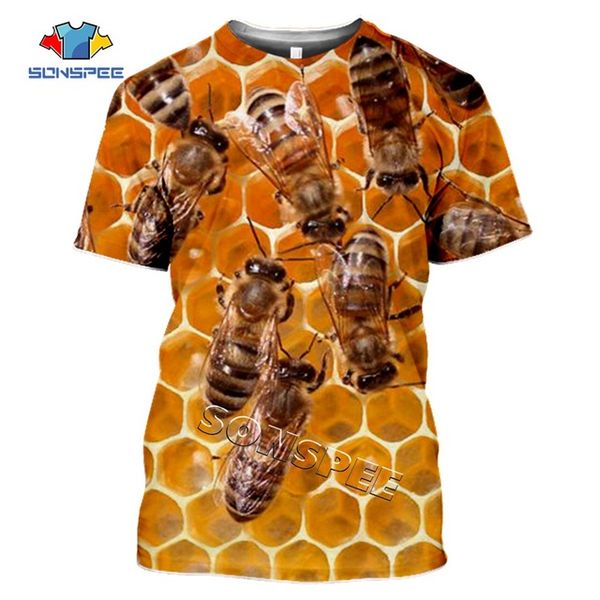 

summer insect bee print 3d print shirts comics plus size kawaii men clothing