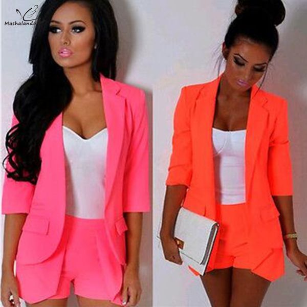 

2020 autumn womens ladies candy color stylish casual slim suit jacket blazer outwear women clothing, White;black