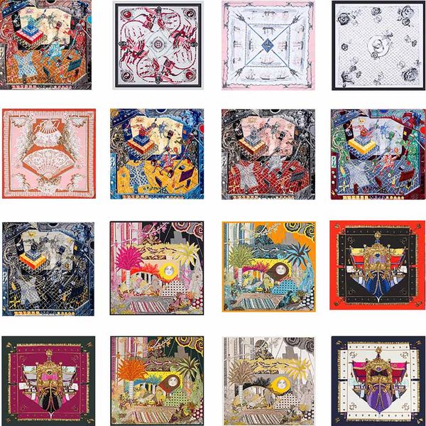 

variety of women silk scarves 130cm chain horse twill scarf travel sunscreen shawl flower plaid wrap stole poncho ring, Blue;gray