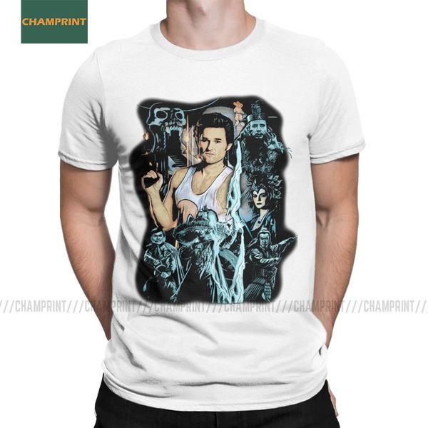 

big trouble in little china t-shirts for men film lo pan david kung fu pure cotton tees short sleeve t shirt graphic