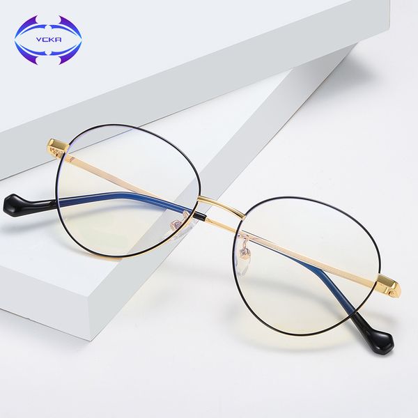 

vcka anti blue light glasses men alloy reading goggle eyewear eyeglasses frame optical gaming computer glasses for women, White;black