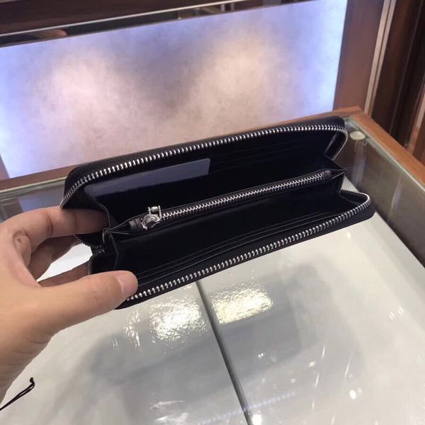 

2020 new designer men's wallet single zipper luxury designer long wallet real leather designer wallets coin purse card holder, Red;black