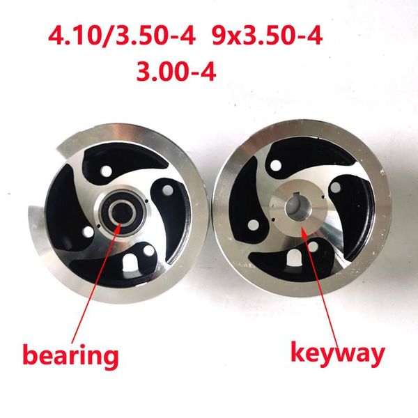 

4 inch 4.10/3.50-4 9x3.50-4 3.00-4 hub aluminium alloy wheel rims keyway bearing hub fit mini moto,atv&go kart electric scooter