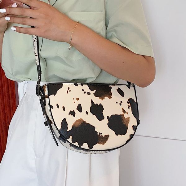

cow spot print women shoulder bag fashion ladies crossbody bags female handbags cool girls tote original pu handbangs 2020 new