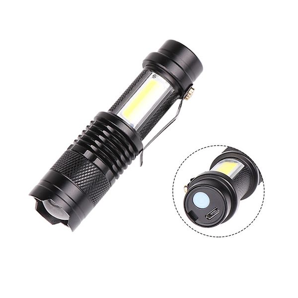 

flashlights torches z20upgrade est design usb charging powerful 3800lm xpe cob led zoomable tactical torch lamp+battery+box
