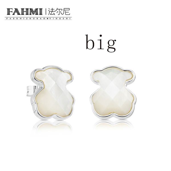 

fahmi 100% 925 sterling silver exquisite style mother-of-pearl earrings sweet temperament earrings female 815113500 original gifts1, Golden;silver