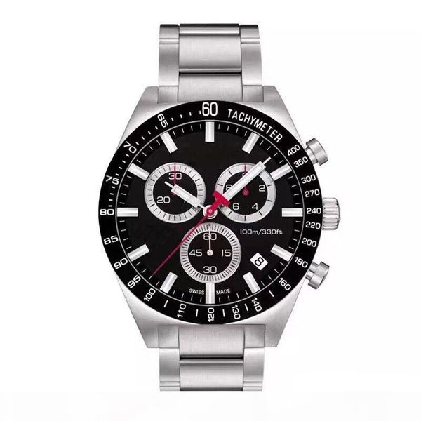 

classic luxury mens watches 1853 japan quartz movement chronograph wristwatch orologio men's sport watches montre bracelet, Slivery;brown