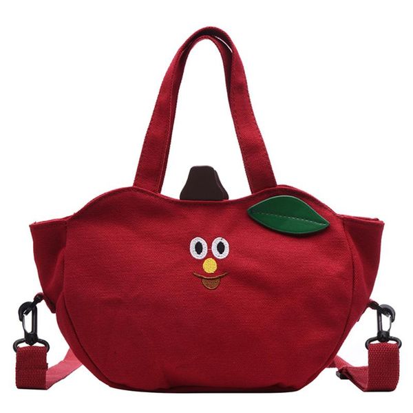 

detachable strap adjustable daily travel gift women shoulder bag canvas students cute holiday handbag casual fruit shape